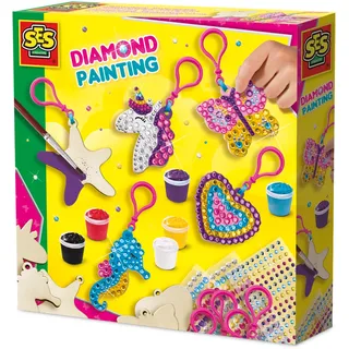 SES Creative Diamanten Mosaike Schlüsselanhänger Bastelset mehrfarbig