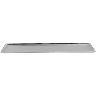 CB Home & Style Deko-Tablett ohne Griffe Dekoteller Silber aus Metall Aluminium rechteckig (44,5x12,5cm)