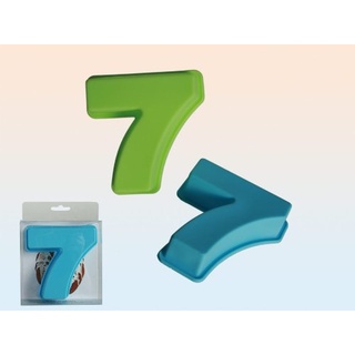 Silikon Backform Zahlen 0-9 in zwei Farben, Nummernbackform für Geburtstagskuchen (7, grün)