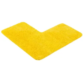 PANA® Duschvorleger mit Eckausschnitt - 50 x 100 x 100 cm - Farbe: Gelb | Rutschfest & waschbar bei 30° - Duschvorleger in L-Form - Für Eckduschen und eckige Duschkabinen - Stark saugfähige Badematte
