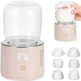 lionelo Thermup Swift - Mobiler Flaschenwärmer für Babys unterwegs | kabellos 5000 mAh Akku, 90 ml in 3 Min auf 37°C, USB-C, Touch-Display, 4 Stufen 37–50°C, Warmhalten bis 6 h, BPA-frei