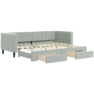 vidaXL Tagesbett Ausziehbar mit Schubladen Hellgrau 80x200 cm Samt1886497