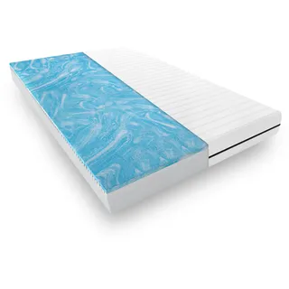 Mister Sandman Ergonomische Gelschaummatratze mit waschbarem Bezug | 140x200 | Kaltschaum Kern und Gel Topper für optimale Druckentlastung