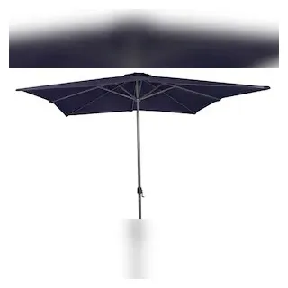 Lex Alu Sonnenschirm 3x3 m UV30+ quadratisch Kurbelschirm Gartenschirm Balkon blau : Blau