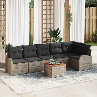 vidaXL Garten-Lounge-Set 7-tlg. grau
