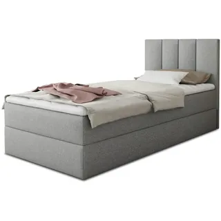 Sofnet Boxbett, Grau, Textil, H3, Rechteckig, 100x200 cm, Schlafzimmer, Betten, Boxspringbetten