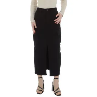 Ital-Design Jeansrock Damen Freizeit (86746041) Stretch Jeansrock in Schwarz schwarz S/36