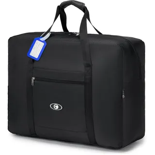 BAGZY Handgepäck Tasche 55x40x20 Faltbar für TUI Airways Lufthansa Ryanair, 45L Groß Reisetasche Flugzeug Leicht Wasserdicht Sporttasche Gym Duffle Bag für Weekender Krankenhaustasche Herren & Damen