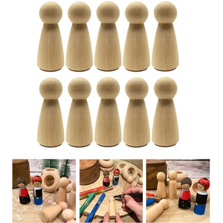 10 Holz Figuren zum Bemalen Frauen Holzdeko zum Basteln Spielen DIY Deko für Weihnachten Weihnachtsdeko Tischdeko
