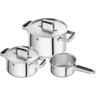 Zwilling 3tlg. Pure Kochgeschirrset, Pfannenset + Topfset, Silber