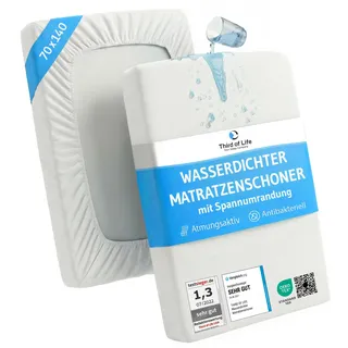 Matratzenschutz für Babybetten 70x140, wasserdichte Betteinlage für Kinderzimmer, Atmungsaktiver Schoner & Nässe-Schutz, Matratzen-Auflage 70 x 140, Hygienische Bettausstattung für Kinder/Babys