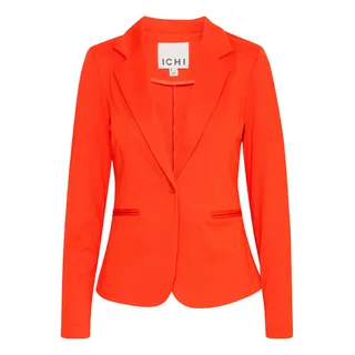 ICHI IHKATE Damen Blazer Jackenblazer Anzugsjacke mit 1-Knopf-Form Stretch Reverskragen Paspeltaschen Slim fit, Größe:S, Farbe:Orange.com (181561) - S