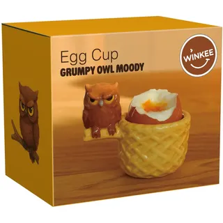 Winkee Eierbecher Grumpy Eule Gelb