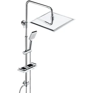JOHO Edelstahl Duschsystem ohne Armatur Chrom 30x30cm