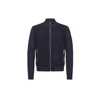 MILESTONE Herren Lederjacke blau Ziegenvelours, blau, Frühjahr/Sommer 2026