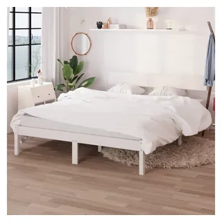 vidaXL Massivholzbett 120 x 200 cm Weiß
