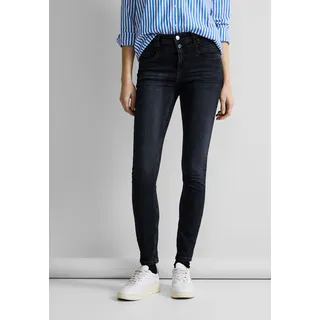 Slim-fit-Jeans STREET ONE Gr. 32, Länge 30, blau (authentic blue black wash) Damen Jeans Röhrenjeans in dunkler Waschung