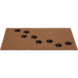 Astra Fussmatte Power Flock, Schwarz, Hellbraun, Textil, Hund, rechteckig, 45x75 cm, schmutzabweisend, für Fußbodenheizung geeignet, rutschhemmend, pflegeleicht, Teppiche & Böden, Fuß & Stufenmatten, Fußmatten und Schmutzfangmatten