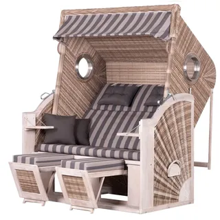 deVries dekoVries GmbH Strandkorb deVries PURE® Cliff XXL SUN - PE white kubu - Dessin 481 - inkl. Schutzhülle