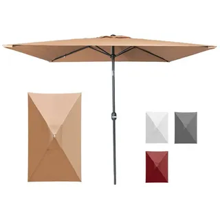 paramondo Sonnenschirm Sonnenschirm 2,3x1,3 m rechteckig knickbar Kurbel UV-Schutz creme, LxB: 230x130 cm, Klein, eckig, knickbar: ideal für Balkone, Stahl/Polyester beige
