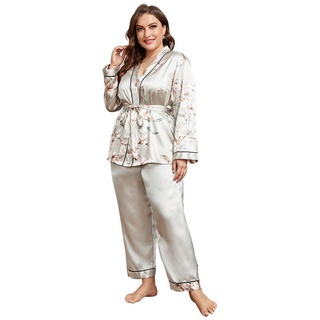 KIKI Pyjamaoberteil Pyjama-Bademantel und Pyjamas, lässiger, lockerer Heim-Damenanzug
