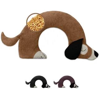 Leschi Bio-Körnerkissen für Nacken, Schultern Hund, Bobby" in Hellbraun - (H)10 cm | Gr.: onesize