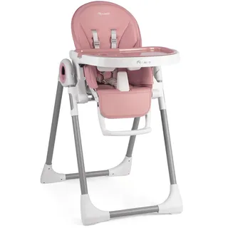 Nukido Hochstuhl Baby Hochstuhl ab 6 monate mit Abnehmbarem Tablett Kinder Hochstuhl klappbar für esstisch Stühle, 56x75x120 cm, Rosa