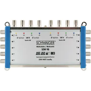 Schwaiger SEW98 531 SAT Multischalter Eingänge (Multischalter): 9 8 SAT/1 terrestrisch) Teilnehmer-Anzahl: 8 StandBy-Funktion