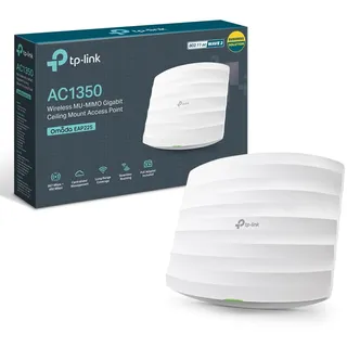 TP-Link EAP225 WLAN Access Point (1350 Mbit/s, 802.3af/at PoE, Omada SDN, Zentrales Management, Professionelles Mesh WLAN, Passend für Wand- und Deckenmontage) Weiß