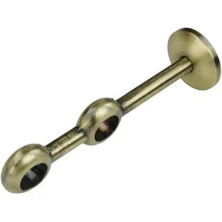 Liedeco Gardinenstangenhalter Doppelträger, Träger 2-läufig "Esperanca" für 16 mm Stangen, Gardinenstangen, Vorhangstangen, (1-St), Träger, Wandhalter schwarz