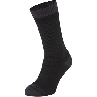 SealSkinz Waterproof Warm Weather Mid Length Sock Unisex Erwachsene, schwarz/grau, XL - XL