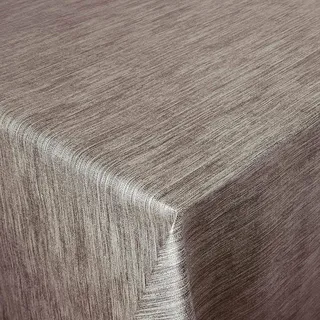 Wachstuch Robuste Leinen Prägung Pro Braun Breite & Länge wählbar - Größe ECKIG 140 x 200 cm abwaschbare Tischdecke Gartentischdecke
