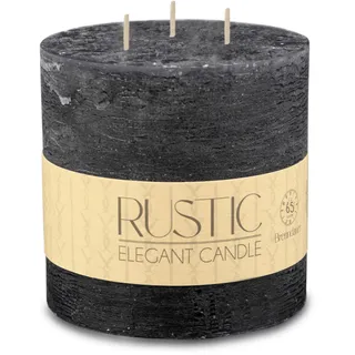 3-Docht Kerze RUSTIC - Größe wählbar - Deko Stumpenkerze Blockkerze unparfümiert
