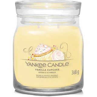 Yankee Candle Signature Duftkerze | Vanille Cupcake Medium Jar Candle with Double Wicks | Sojawachs Blend Long Burning Candle | Perfect Gifts for Women