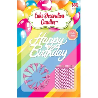Widmann 08102 - Kuchenkerzen, Geburtstagskerze, Happy Birthday, 16 Stück, Zubehör, Geburtstag