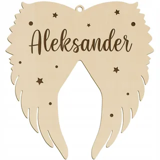 Personalisierte Weihnachtsbaumkugel Mit Engelsflügeln Und Namen