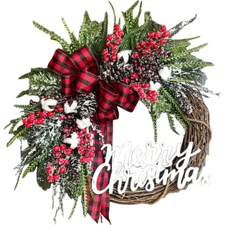 Sunfashion Osterdeko Türkranz De Navidad para Puerta Weihnachtstürdekoration Adventskranz Künstlich Eukalyptus (Green, One Size)