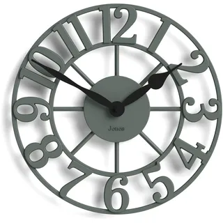 JONES CLOCKS® Lighthouse Wanduhr | Skulpturale skelettuhr | Grün | Elegante erhöhte, geformte ziffern | Dekoratives Design, ideal für küche, Wohnzimmer oder Schlafzimmer