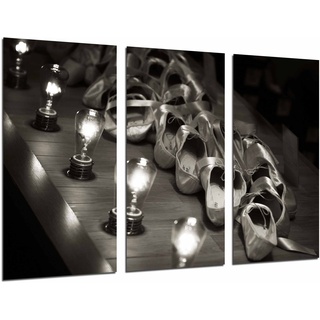 Wandbild - Ballerinas, Schwarz und Weiß, klassischer Tanz, 97 x 62 cm, Holzdruck - XXL Format - Kunstdruck, ref.26842