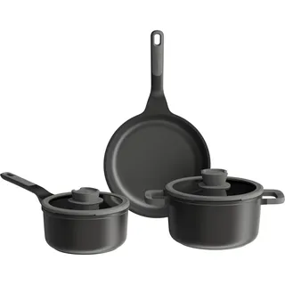 LEO STONE Antihaft-Aluminiumguss 5-teiliges Kochtopfset