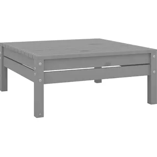 vidaXL Garten Fußhocker, Modular Gartenmöbel Lounge, Sitzhocker Hocker für Garten Terrasse Balkon, Holzhocker Gartenhocker, Grau Massivholz Kiefer