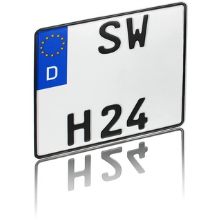 DIN-zertifizierte Kfz-Kennzeichen für Quad viele Größen offizielle EU Nummernschilder für Deutschland Wunschkennzeichen (14 Kennzeichen Quad)