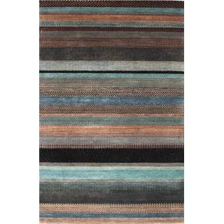 Gabbehteppich Nomad Alameh 200 x 295 cm Wolle Blau, Grau Türkis / 290