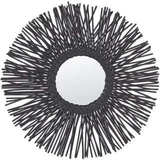 Beliani Wandspiegel KALASIN 60 x 60 cm Schwarz