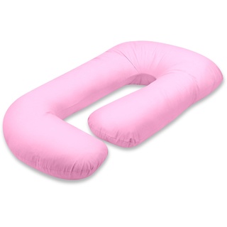 Vitabo weiches Schwangerschaftskissen G-Form | ergonomisches Seitenschläferkissen Stillkissen | Flexibles Stützkissen und Kniekissen für erholsamen Schlaf | 110x70 cm (Rosa)