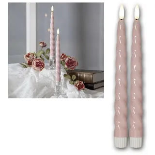 Star Trading Flamme Shine LED Stabkerzen 25 cm rosa