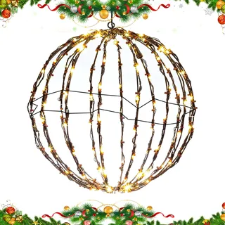 Weihnachts Lichterkugel Kugel - Outdoor Metall LED 40x40 50x50cm Faltbar, Bunte Lichtkugel Dekoration Festlich | Weihnachtskugel Lichtkugel Für Garten Innenhof Hochzeit Party Innen Außen Landschaft