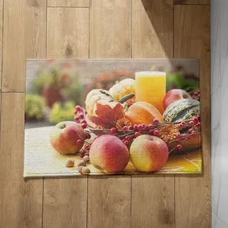 EHOMERY Schmutzfangmatte XXL Innen Sauberlaufmatte Outdoor Apfel Fußmatte Personalisiert Fussmatten Haustür Innen Dünn Bunt 50x80cm,