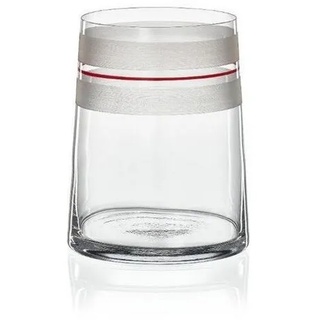 Crystalex Tischvase Kristallvase Dekovase Stripes grün 160 mm in rot, grün, blau oder gelb (1 St., 1 x Vase), Kristallglas, matt Streifen, Handgemalt rot|weiß
