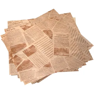Wrap Papier Burger Pommes Sandwich Deli Papier 100 Blatt Backpapier Zuschnitte Einweg Wrap Papierblätter zum Hamburger Sandwiches 22x22cm